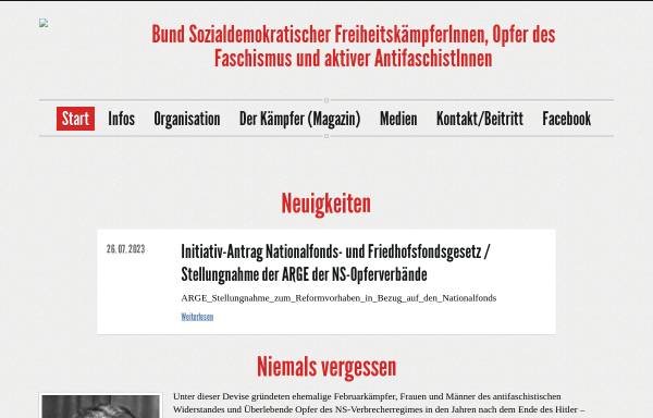 Vorschau von www.freiheitskaempfer.at, Bund sozialdemokratischer Freiheitskämpfer, Opfer des Faschismus und aktiver Antifaschisten