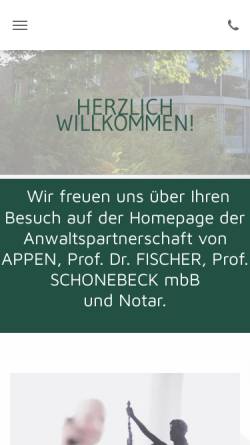 Vorschau der mobilen Webseite www.rae-vonappen.de, von Appen Prof. Dr. Fischer Schonebeck