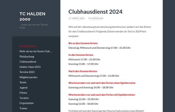 Vorschau von www.tc-halden2000.de, TC Halden 2000