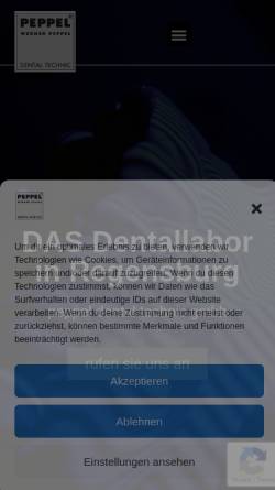 Vorschau der mobilen Webseite peppel-dental.de, Peppel Dental-Technik