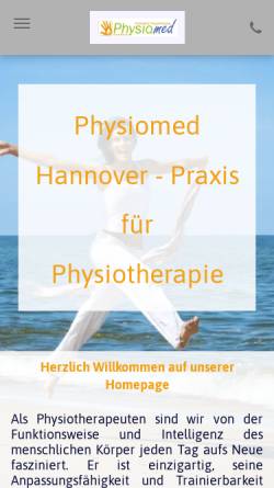 Vorschau der mobilen Webseite www.physiomed-hannover.de, Physiomed - Praxis für Physiotherapie