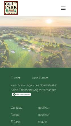 Vorschau der mobilen Webseite www.golfpark-meerbusch.de, Golf-Park Meerbusch