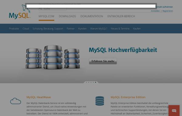 Vorschau von www.mysql.de, MySQL GmbH