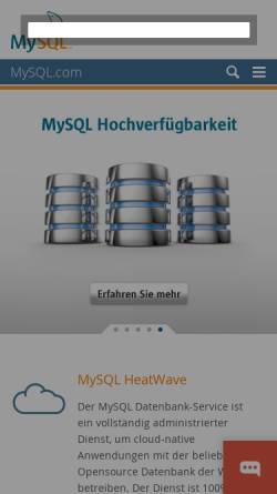 Vorschau der mobilen Webseite www.mysql.de, MySQL GmbH