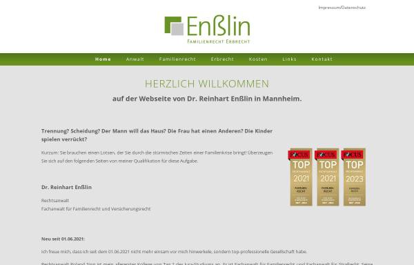 Vorschau von www.rechtsanwalt-ensslin.de, Rechtsanwalt Dr. Reinhart Enßlin