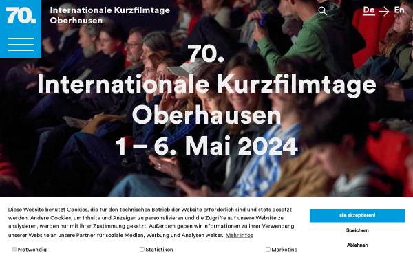 Vorschau von www.kurzfilmtage.de, Internationale Kurzfilmtage Oberhausen