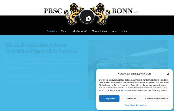 Vorschau von www.pbsc-bonn.de, Pool-Billard-Sport Club Bonn e.V.