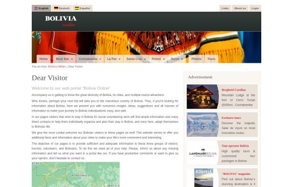 Vorschau von www.bolivia-online.net, Bolivia Online