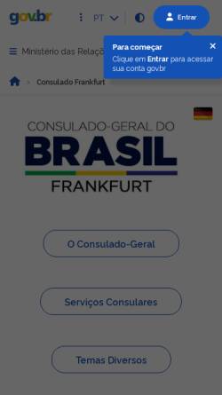 Vorschau der mobilen Webseite frankfurt.itamaraty.gov.br, Brasilien