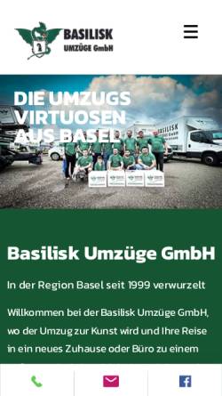Vorschau der mobilen Webseite www.basilisk-umzuege.ch, Basilisk Umzüge