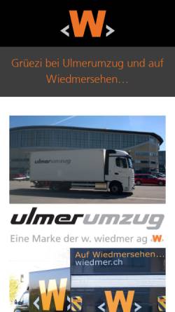 Vorschau der mobilen Webseite www.ulmer-transport.ch, Ulmer Transport AG