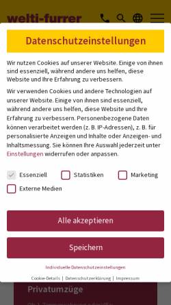 Vorschau der mobilen Webseite www.welti-furrer.ch, Welti-Furrer