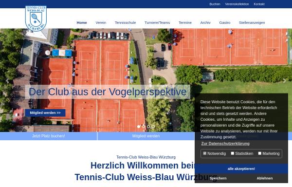 Vorschau von www.weiss-blau-wuerzburg.de, Tennisclub Weiß-Blau Würzburg e.V.