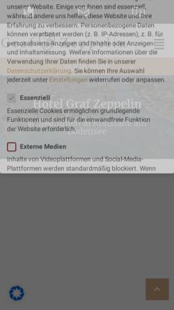 Vorschau der mobilen Webseite www.hotel-graf-zeppelin.de, Graf Zeppelin