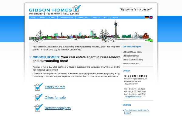 Vorschau von gibsonhomes.de, Gibson Homes Immobilien Service