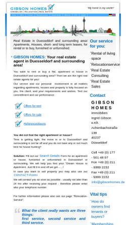 Vorschau der mobilen Webseite gibsonhomes.de, Gibson Homes Immobilien Service