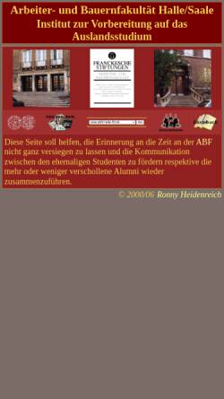 Vorschau der mobilen Webseite www.abf-iva.de, Halle/Saale - Arbeiter- und Bauernfakultät (ABF)