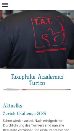 Vorschau der mobilen Webseite www.tat.ethz.ch, Toxophiloi Academici Turico