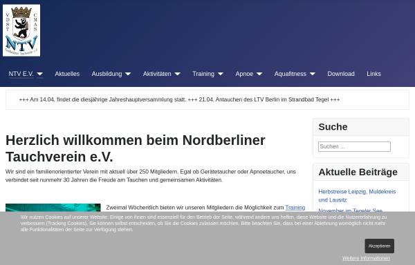 Vorschau von www.ntvev.de, Nordberliner Tauchverein