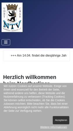 Vorschau der mobilen Webseite www.ntvev.de, Nordberliner Tauchverein