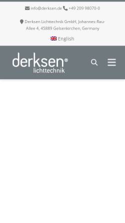 Vorschau der mobilen Webseite www.derksen.de, Derksen Lichttechnik GmbH