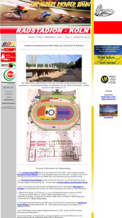 Vorschau der mobilen Webseite www.radstadion-koeln.de, Arbeitsgemeinschaft Bahnrennsport Köln e.V.