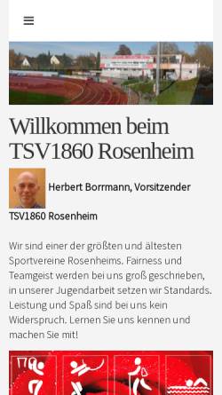 Vorschau der mobilen Webseite www.tsv1860-ro.de, TSV 1860 Rosenheim