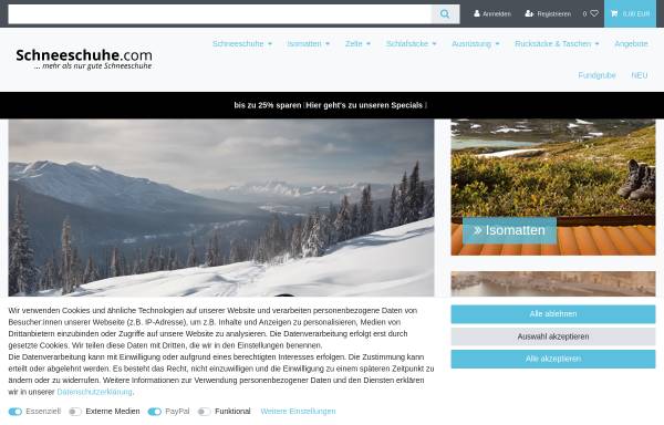 Vorschau von www.schneeschuhe.de, Winterwandern mit Schneeschuhen - Manfred Clarck