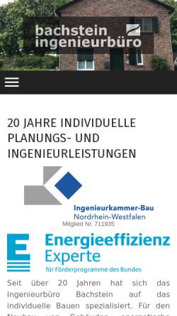 Vorschau der mobilen Webseite www.bachstein.info, Ingenieurbüro Bachstein