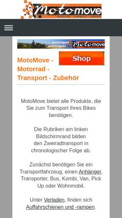 Vorschau der mobilen Webseite www.motomove.de, Motomove