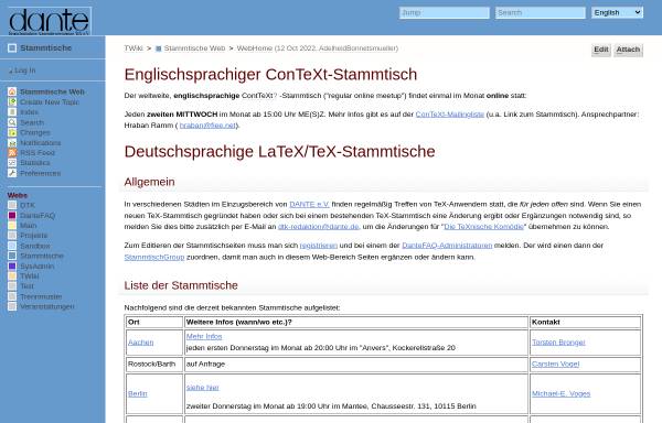 Vorschau von projekte.dante.de, Deutschsprachige LaTeX/TeX-Stammtische