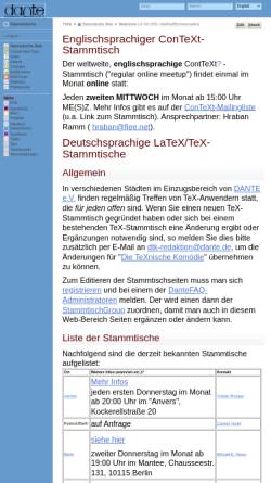 Vorschau der mobilen Webseite projekte.dante.de, Deutschsprachige LaTeX/TeX-Stammtische