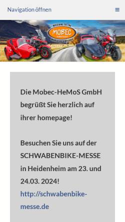Vorschau der mobilen Webseite www.mobec.de, Mobec GmbH