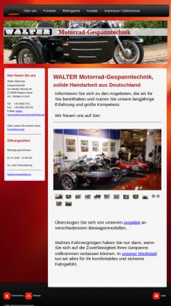 Vorschau der mobilen Webseite www.walter-motorradgespanntechnik.de, Walter-Gespanntechnik