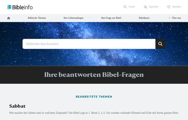 Vorschau von www.diebibel.de, Die Bibel in mehreren Sprachen