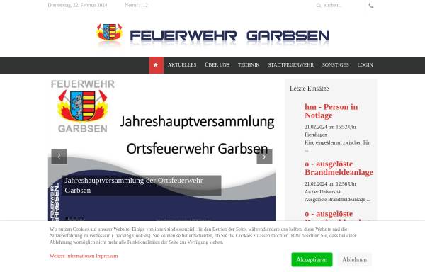 Vorschau von www.ffw-garbsen.de, Freiwillige Feuerwehr Garbsen