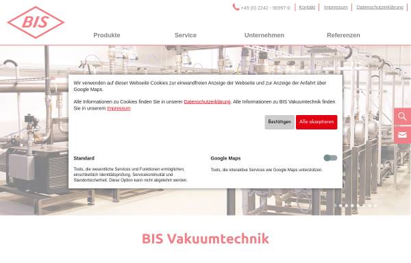 Vorschau von www.bis-vakuumtechnik.de, BIS Vakuumtechnik GmbH
