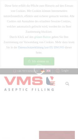 Vorschau der mobilen Webseite www.vms-maschinenbau.de, VMS Maschinenbau GmbH