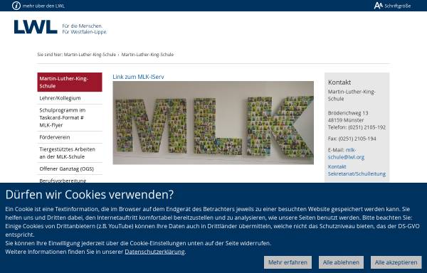Vorschau von www.lwl-mlk-schule.de, Martin-Luther-King-Schule