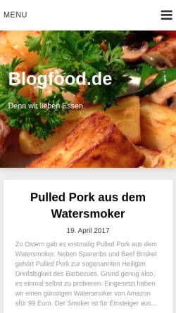 Vorschau der mobilen Webseite www.blogfood.de, Blogfood.de