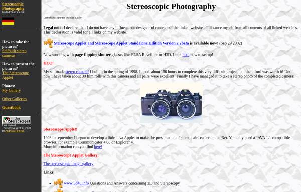 Vorschau von www.stereophotography.com, Stereoscopisches Applet