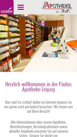Vorschau der mobilen Webseite www.paulus-apotheke-leipzig.de, Paulus Apotheke