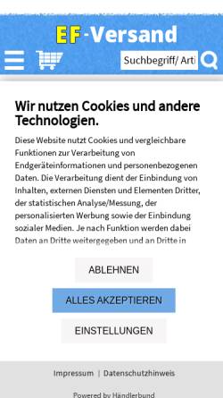 Vorschau der mobilen Webseite www.teddy-versand.de, Der Sammlerbären-Shop