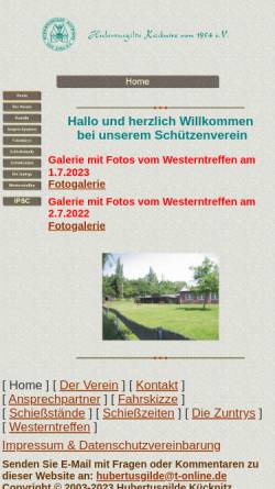 Vorschau der mobilen Webseite www.hubertusgilde-kuecknitz.de, Hubertusgilde Kücknitz von 1954 e. V.