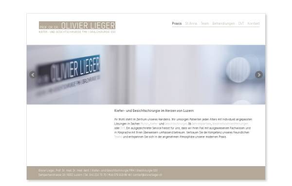 Vorschau von www.olivierlieger.ch, Praxis für Oralchirurgie und Implantologie in Luzern
