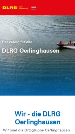 Vorschau der mobilen Webseite oerlinghausen.dlrg.de, DLRG Oerlinghausen