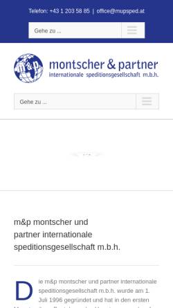 Vorschau der mobilen Webseite www.mupsped.at, Montscher & Partner, Internationale Spedition