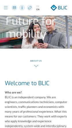 Vorschau der mobilen Webseite www.blic.de, BLIC Beratungsgesellschaft für Leit-, Informations- und Computertechnik mbH