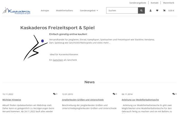 Vorschau von www.kaskaderos.com, Kaskaderos Freizeitsport