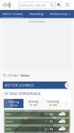 Vorschau der mobilen Webseite www.meteonews.ch, MeteoNews